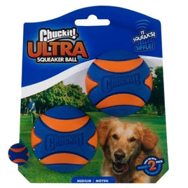Chuckit - Ultra Squeaker Ball - Medium (6.5cm) - 2pk