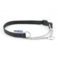 Ancol - Nylon Check Chain Collar - Black - Size 1-2 (14")