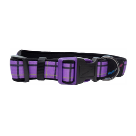 Dog & Co - Country Check Collar - Purple - Large