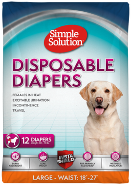 Simple Solution - Dog Disposable Diapers - Extra Large - 12pk