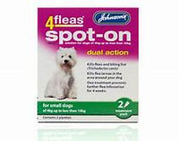 Johnson's - 4Fleas Dual Action Spot On For Dogs-  4 to 10Kg - 2 Pack