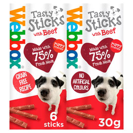 Webbox - Chewy Dogs Delight Tasty Sticks - Beef - 6 Sticks