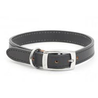 Ancol - Leather Collar - Black - 22"