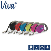 Ancol - Viva Retractable 5m Lead - Blue - Large