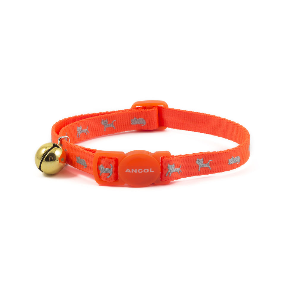 Ancol - hi-vis safety cat collar- orange