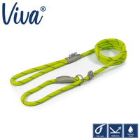 Ancol - Viva Nylon Reflective Rope Slip Lead - Lime - 120cm x 12mm (max 50kg)