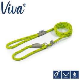 Ancol - Viva Reflective Rope Slip Lead - Lime (hi vis) - 120cm X 12mm (max 50kg)