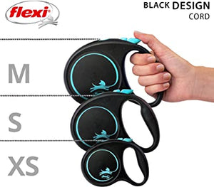 Flexi - Black Design Cord 5m Lead - Small - Black/Blue