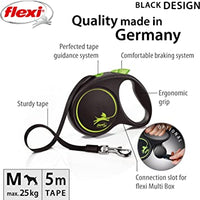 Flexi - Black Design Tape 5m Lead - Large - Black/Pink