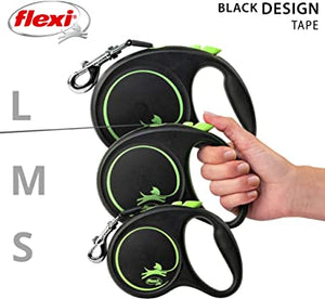 Flexi - Black Design Tape 5m Lead - Large - Black/Pink