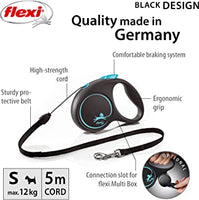 Flexi - Black Design Cord 5m Lead - Small - Black/Blue