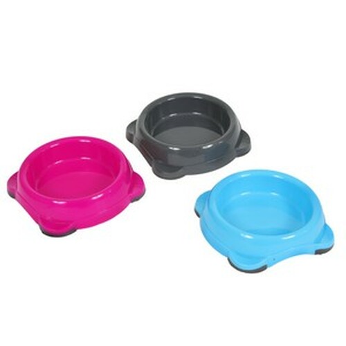 Animal Instincts - Plastic Cat Bowl - Grey/Pink/Blue - 200ml