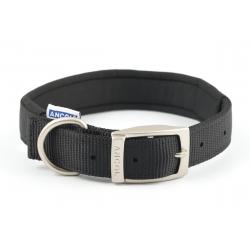 Ancol - Viva Nylon Padded Buckle Collar - Black - Size 5 (39-48cm)
