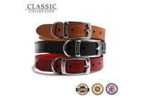 Ancol - Classic Leather Collar - Red - 12"