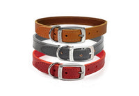 Ancol - Leather Collar - Red - (20")