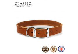 Ancol - Classic Leather Collar - Tan - Size 2 (14")