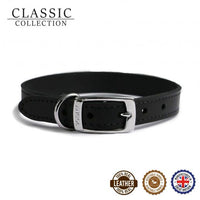 Ancol - Classic Leather Collar - Black - 14" (Size 2)