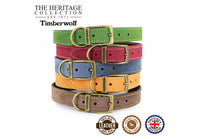 Ancol - Timberwolf Leather Collar - Green - 28-36cm (Size 3)