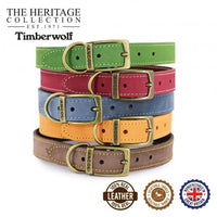 Ancol - Timberwolf Leather Collar - Blue - Size 4 (35-43cm)