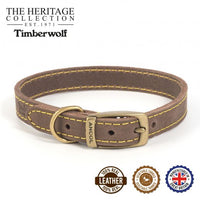 Ancol - Timberwolf Leather Collar - Blue - Size 7 (50-59cm)