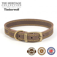 Ancol - Timberwolf Leather Collar - Pink - Size 1 (20-26cm)