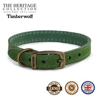 Ancol - Timberwolf Leather Collar - Blue - Size 4 (35-43cm)