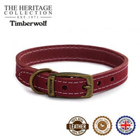 Ancol - Timberwolf Leather Collar - Blue - Size 4 (35-43cm)