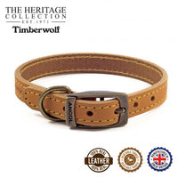 Ancol - Timberwolf Leather Collar - Blue - Size 7 (50-59cm)