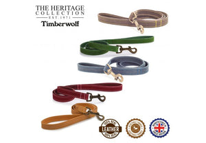 Ancol - Timberwolf Leather Lead - Raspberry - 1mx19mm