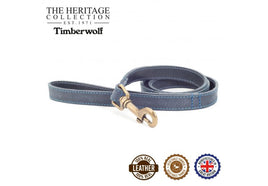 Ancol - Timberwolf Leather Lead - Blue - 1m (40") x 1.9cm