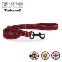 Ancol - Timberwolf Leather Lead - Raspberry - 1mx19mm