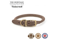 Ancol - Timberwolf Round Leather Collar - Sable - Size 4 (35-43cm)