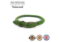 Ancol - Timberwolf Round Leather Collar - Blue - Size 7 (50-59cm)
