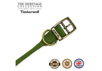Ancol - Timberwolf Round Leather Collar - Green - Size 4 (35-43cm)