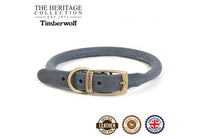 Ancol - Timberwolf Round Leather Collar - Blue - 28cm-36cm (Size 3)