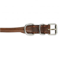 Ancol - Leather Round Collar - Chestnut - Size 4 (18")