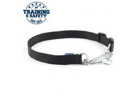 Ancol - Nylon Check Chain Dog Collar - Black - 28"
