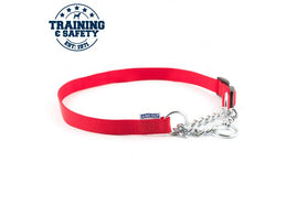 Ancol - Nylon Check Choke Chain Dog Collar - Red - 30"