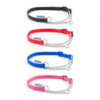 Ancol - Nylon Check Chain Collar - Black - Size 2-4 (18")