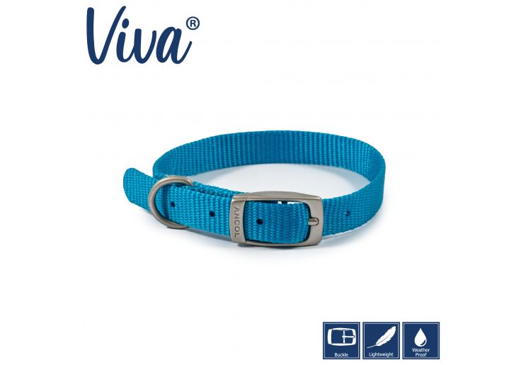 Ancol - Viva - Nylon Buckle Collar - Blue - Size 4 (35-43cm)