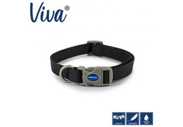 Ancol - Viva Nylon Adjustable Dog Collar - Black - Small (20-30cm)