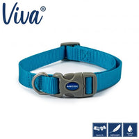Ancol - Viva Nylon Adjustable Dog Collar - Cyan - Small (30-50cm)