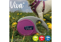 Ancol - Viva Retractable 5m Lead - Pink - Large