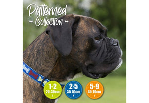 Ancol - Adjustable Patterned Collar - Red Paw & Bone - Size 1-2 (20-30cm)