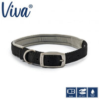 Ancol - Viva Padded Buckle Dog Collar - Black - 55-65cm (Size 7 - 24")