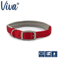 Ancol - Viva Padded Buckle Dog Collar - Red - 50-59cm (Size 7 - 24")