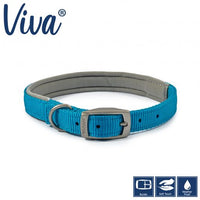 Ancol - Viva Padded Buckle Dog Collar - Blue - 45-54cm (Size 6 -  24")