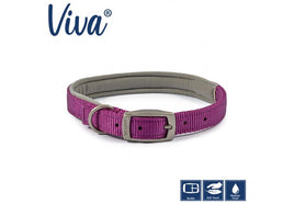 Ancol - Viva Nylon Padded Buckle Collar - Purple - Size 7 (50-59cm)