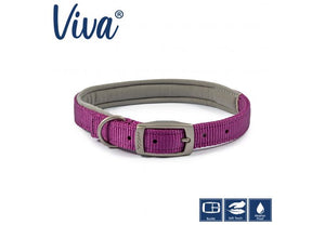 Ancol - Viva Padded Buckle Dog Collar - Raspberry -  50-59cm (Size 7)