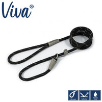 Ancol - Viva - Slip Nylon Rope Lead - Black - 1.2m X 10mm